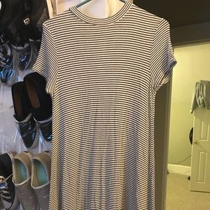 Black and white striped dress